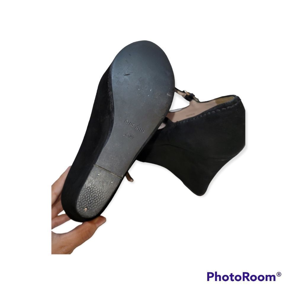 Miu Miu T-Strap Open Toe Platform Wedge Heels Siz… - image 7
